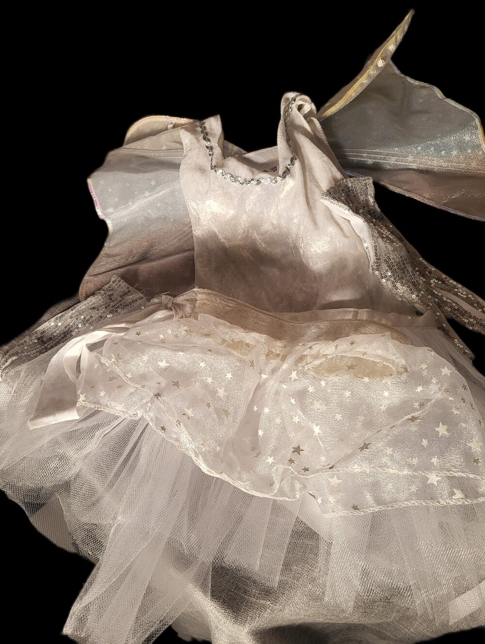 🎃Sparkling White Fairy Costume Dress for Kids Costume Sz 6 5 Pc